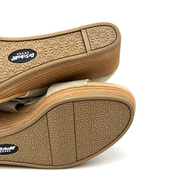 Dr Scholls Womens Size 7.5 Barton Light Gray Cream Faux Snakeskin Wedges Shoes - Picture 9 of 12